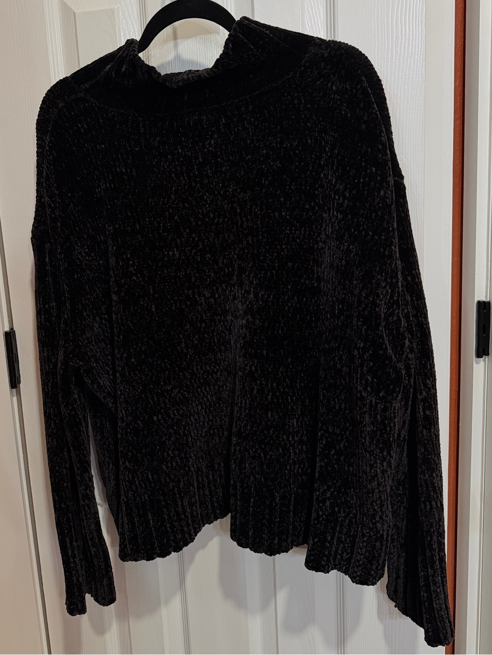 Chelsea & Theodore Black Velvet Turtleneck Sweater